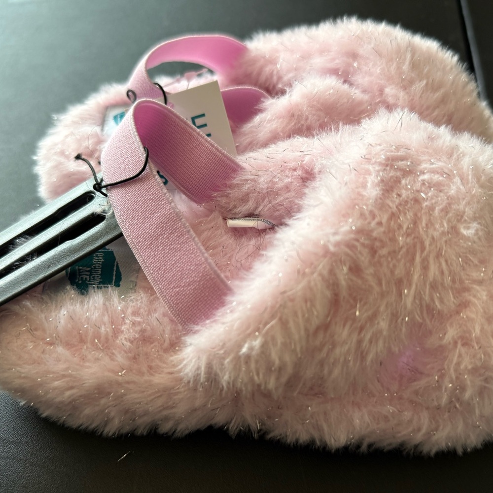 Fluffy Pink Kids Slippers